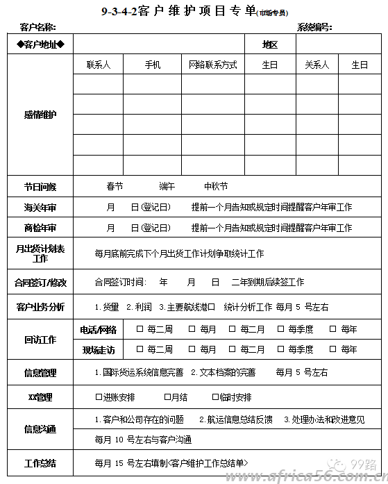 旭洲物流帶來貨代工作常用表格匯總，同行請收好