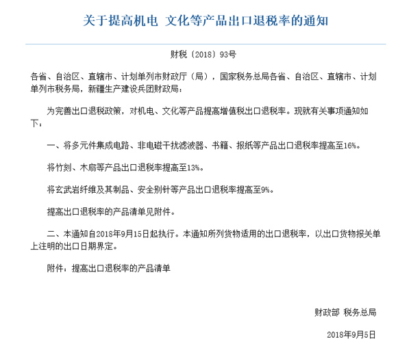 出口退稅率提高_出口退稅_貨物出口_旭洲物流